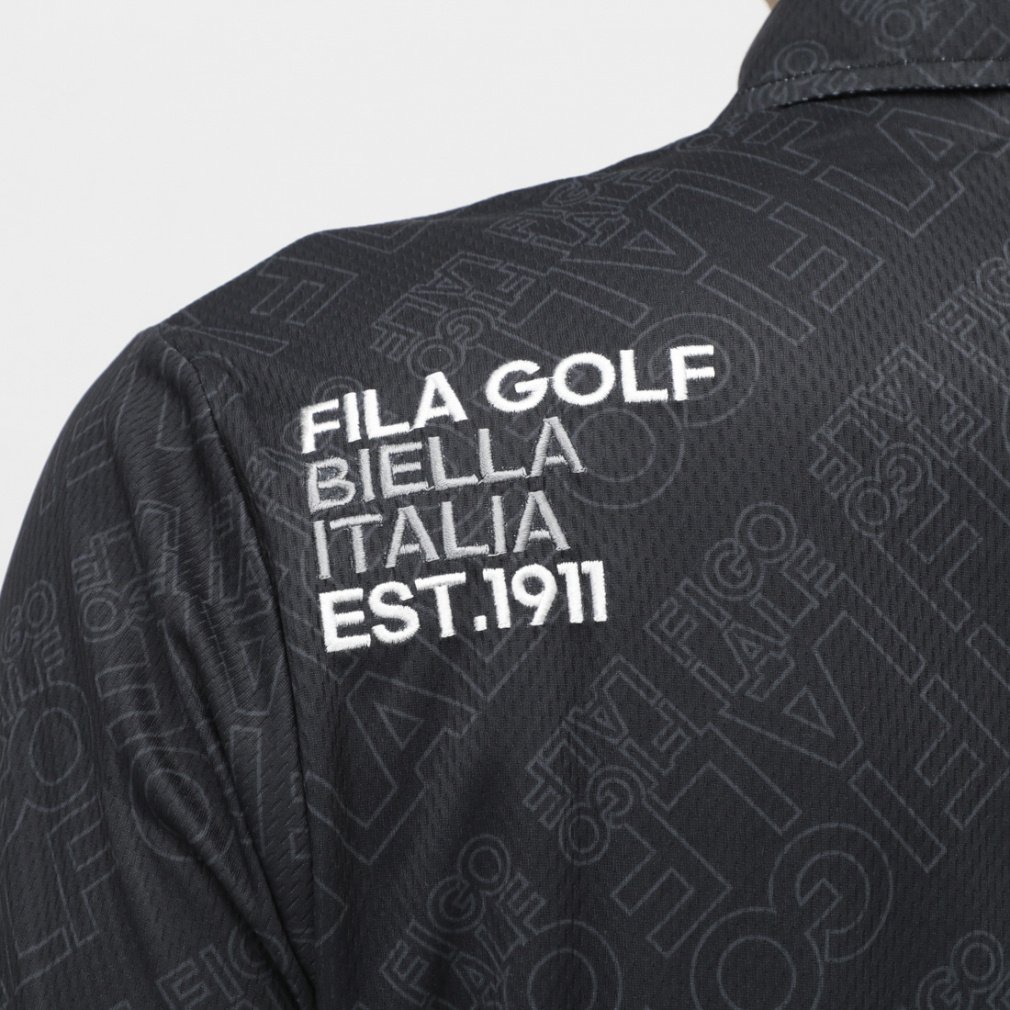 FILA Men's Golf Wear Typography Print Short Sleeve Shirt 744640