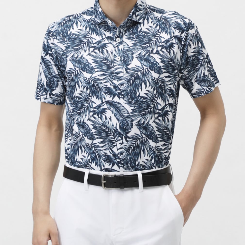 FILA Men's Golf Wear Botanical Print Short Sleeve Shirt 744606