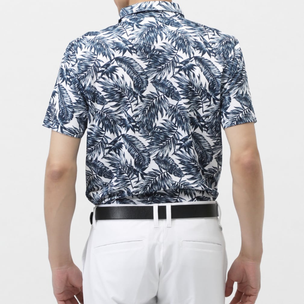 FILA Men's Golf Wear Botanical Print Short Sleeve Shirt 744606
