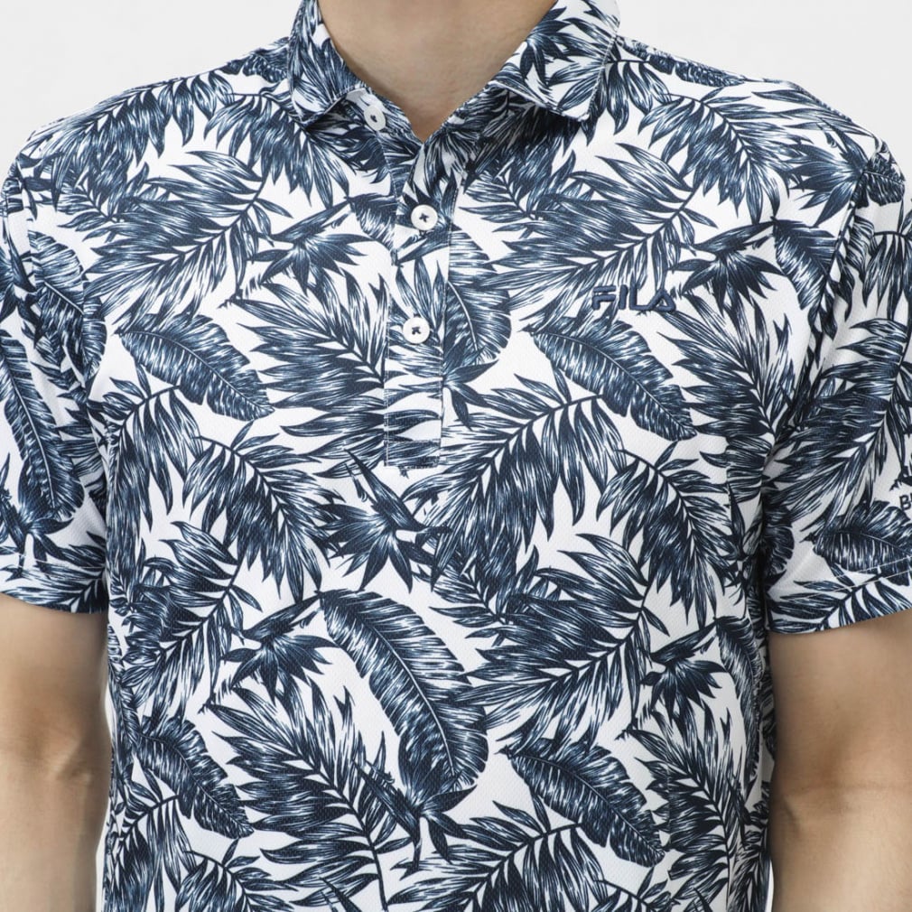 FILA Men's Golf Wear Botanical Print Short Sleeve Shirt 744606