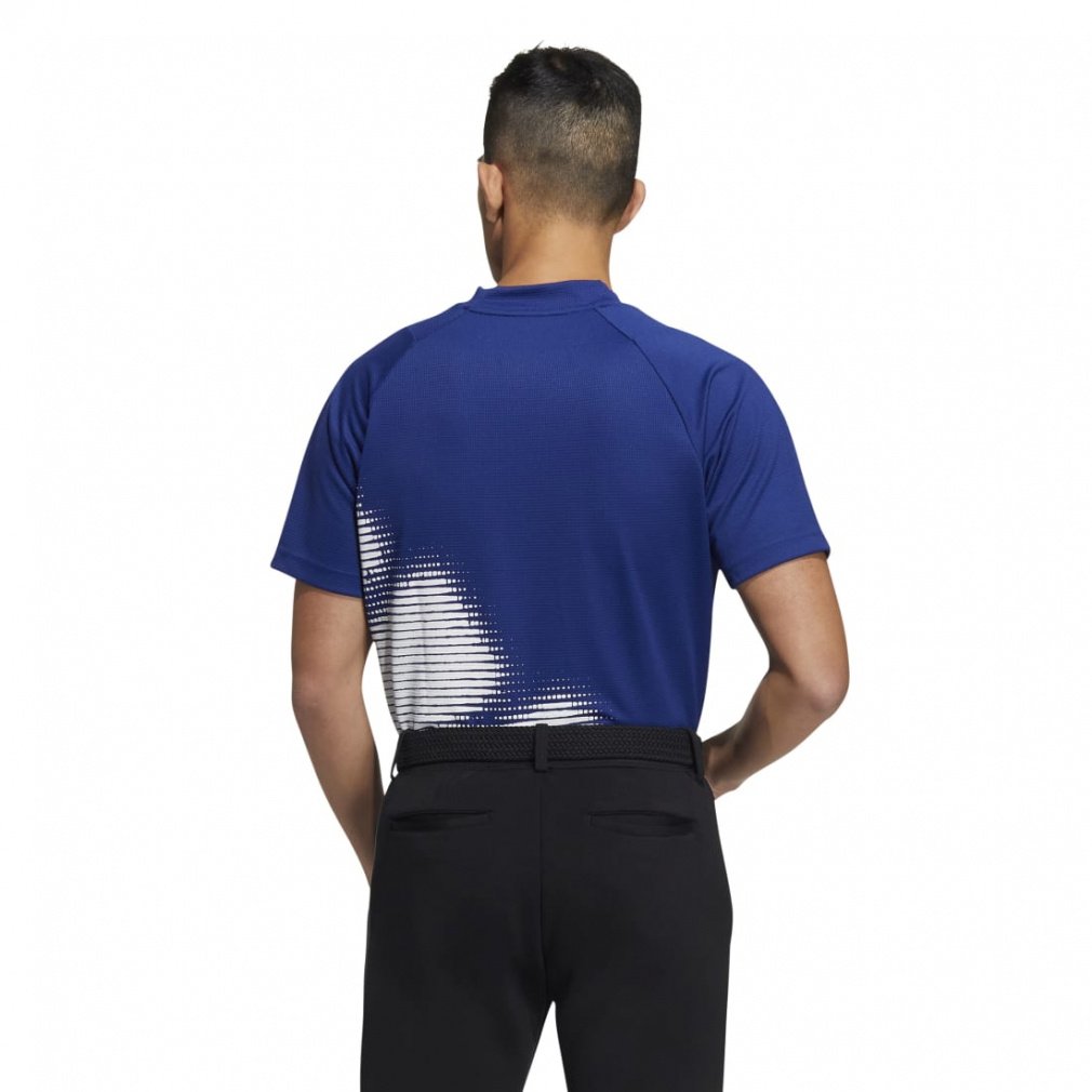 adidas Men's Golf Wear Big Logo Short Sleeve Mock Neck Shirt