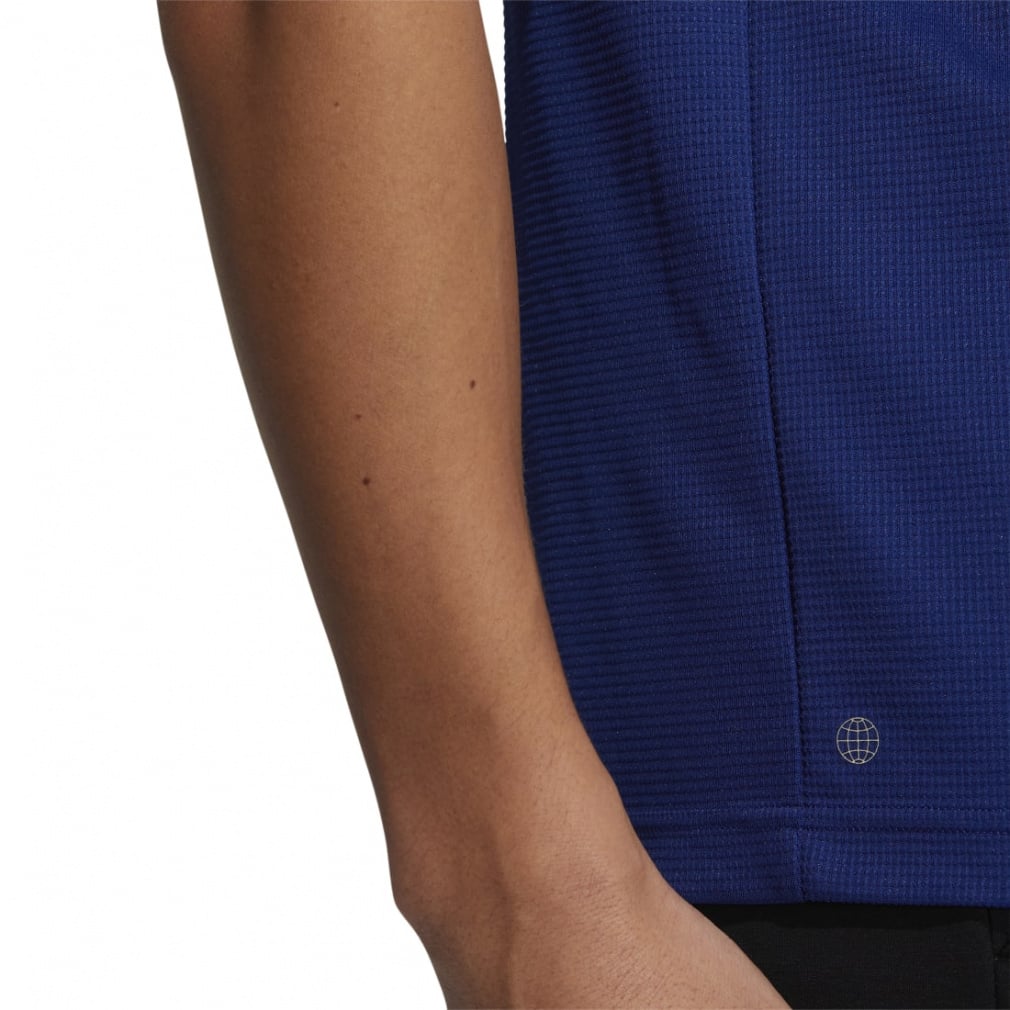 adidas Men's Golf Wear Big Logo Short Sleeve Mock Neck Shirt