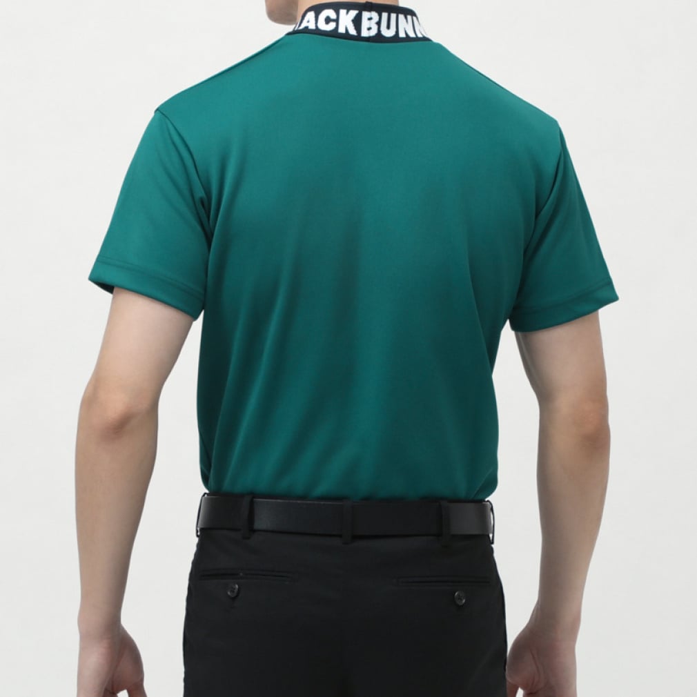 Jack Bunny Men's Golf Wear Double Face Pique Short Sleeve Mock Neck Shirt 2625167111