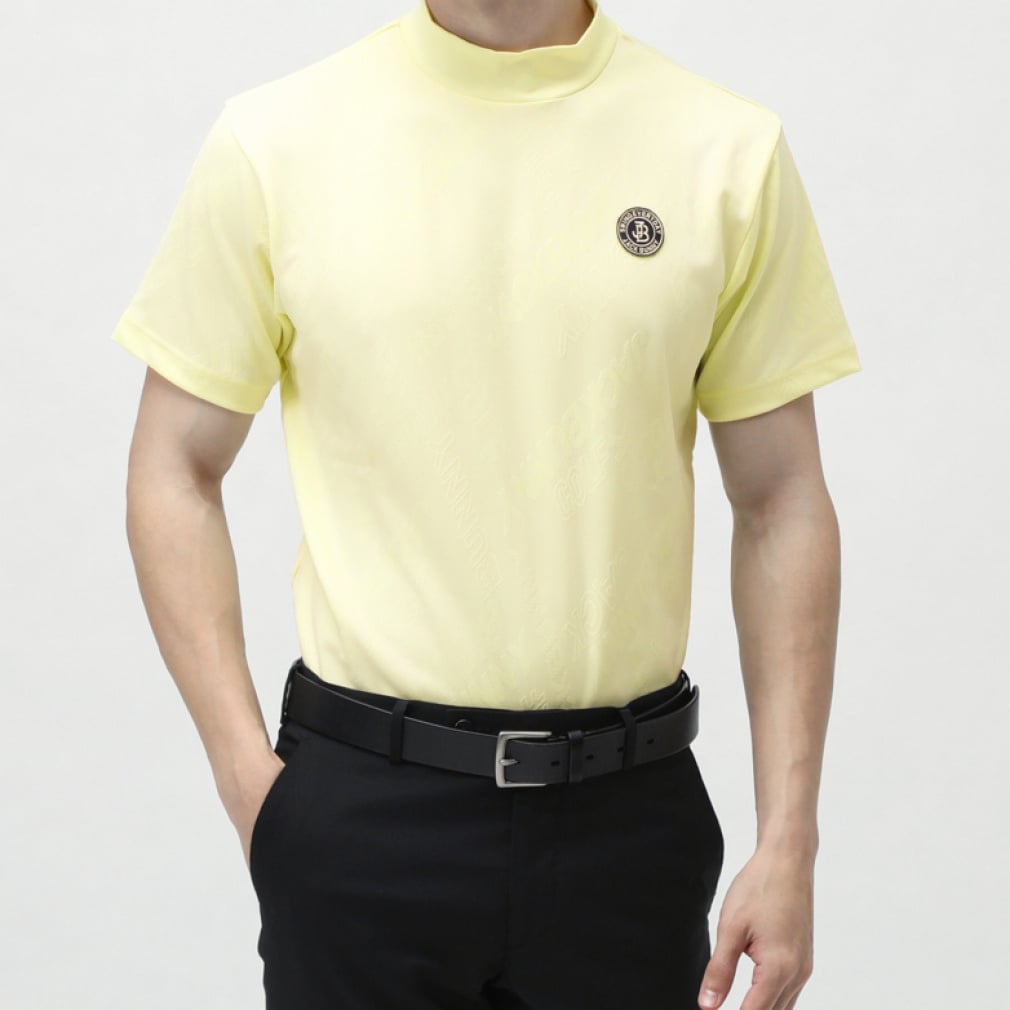 Jack Bunny Men's Golf Wear Logo JQ Mock Neck Cut & Sew (Short Sleeve) 2625167113