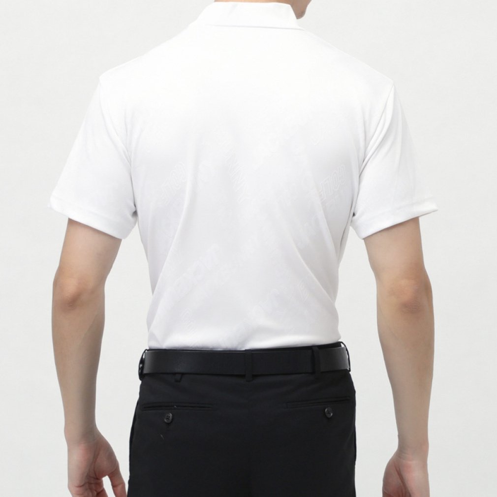 Jack Bunny Men's Golf Wear Logo JQ Mock Neck Cut & Sew (Short Sleeve) 2625167113