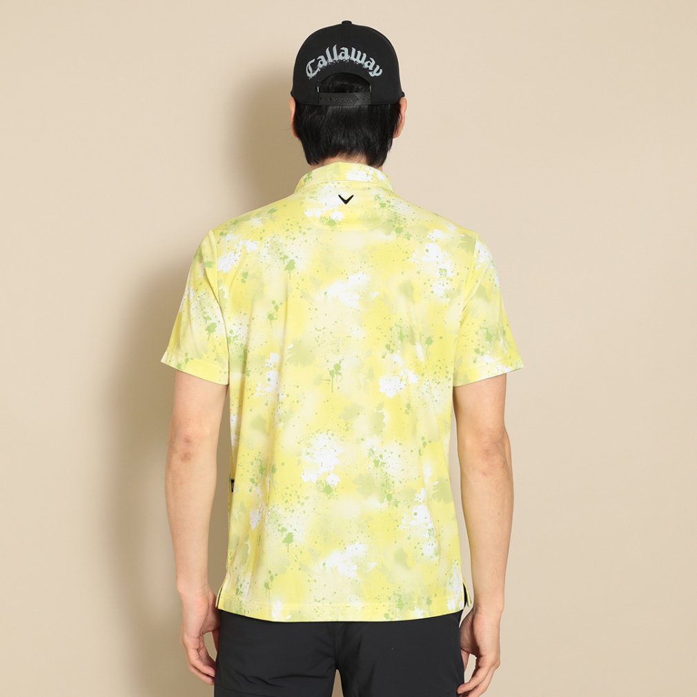 Callaway Men's Golf Wear Back Cool Spray Flower Print Short Sleeve Shirt C24134128