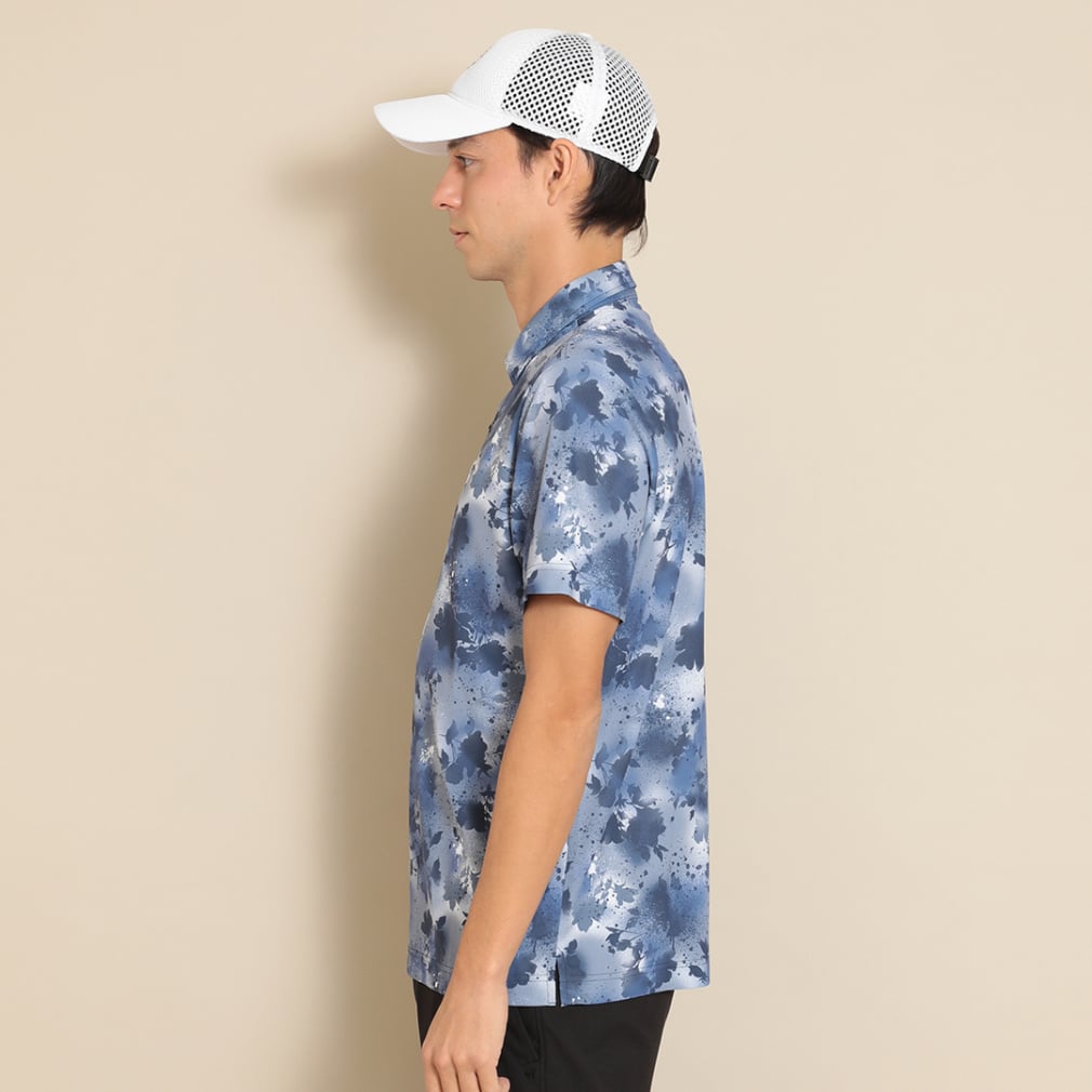 Callaway Men's Golf Wear Back Cool Spray Flower Print Short Sleeve Shirt C24134128