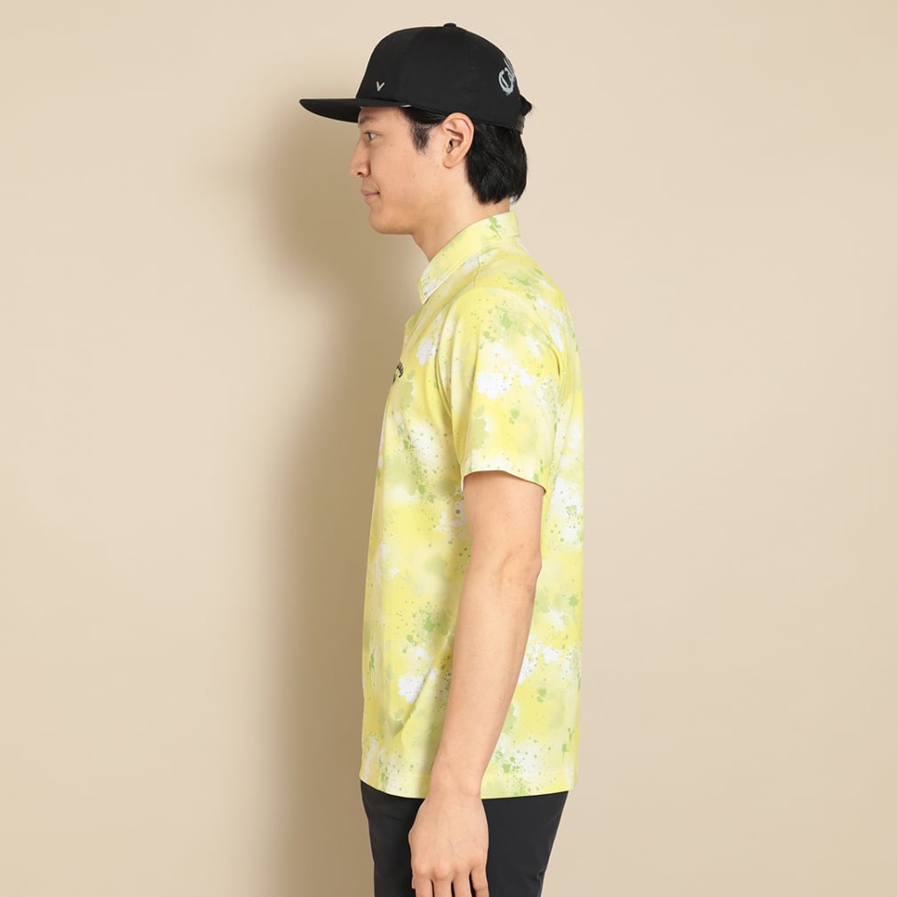 Callaway Men's Golf Wear Back Cool Spray Flower Print Short Sleeve Shirt C24134128