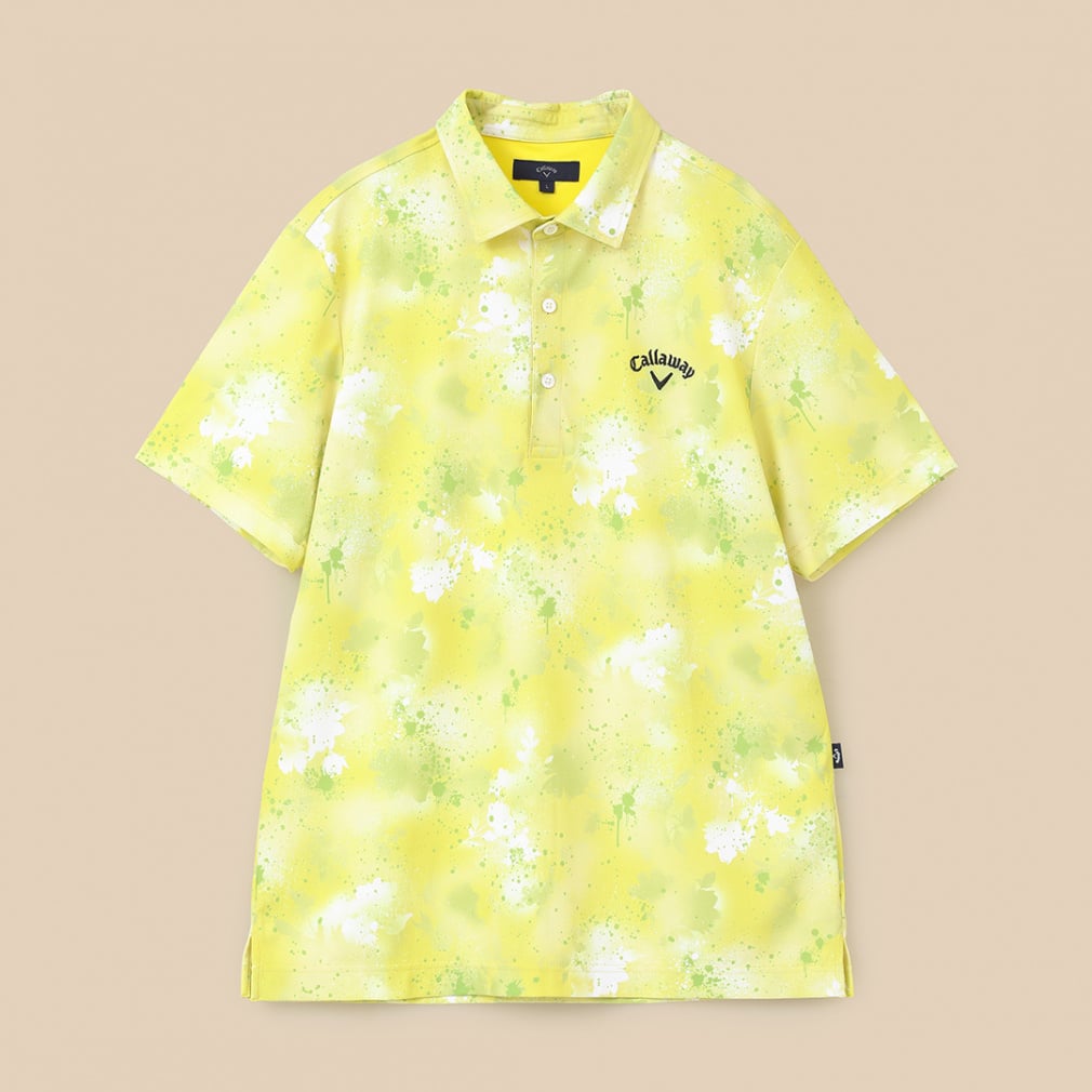 Callaway Men's Golf Wear Back Cool Spray Flower Print Short Sleeve Shirt C24134128