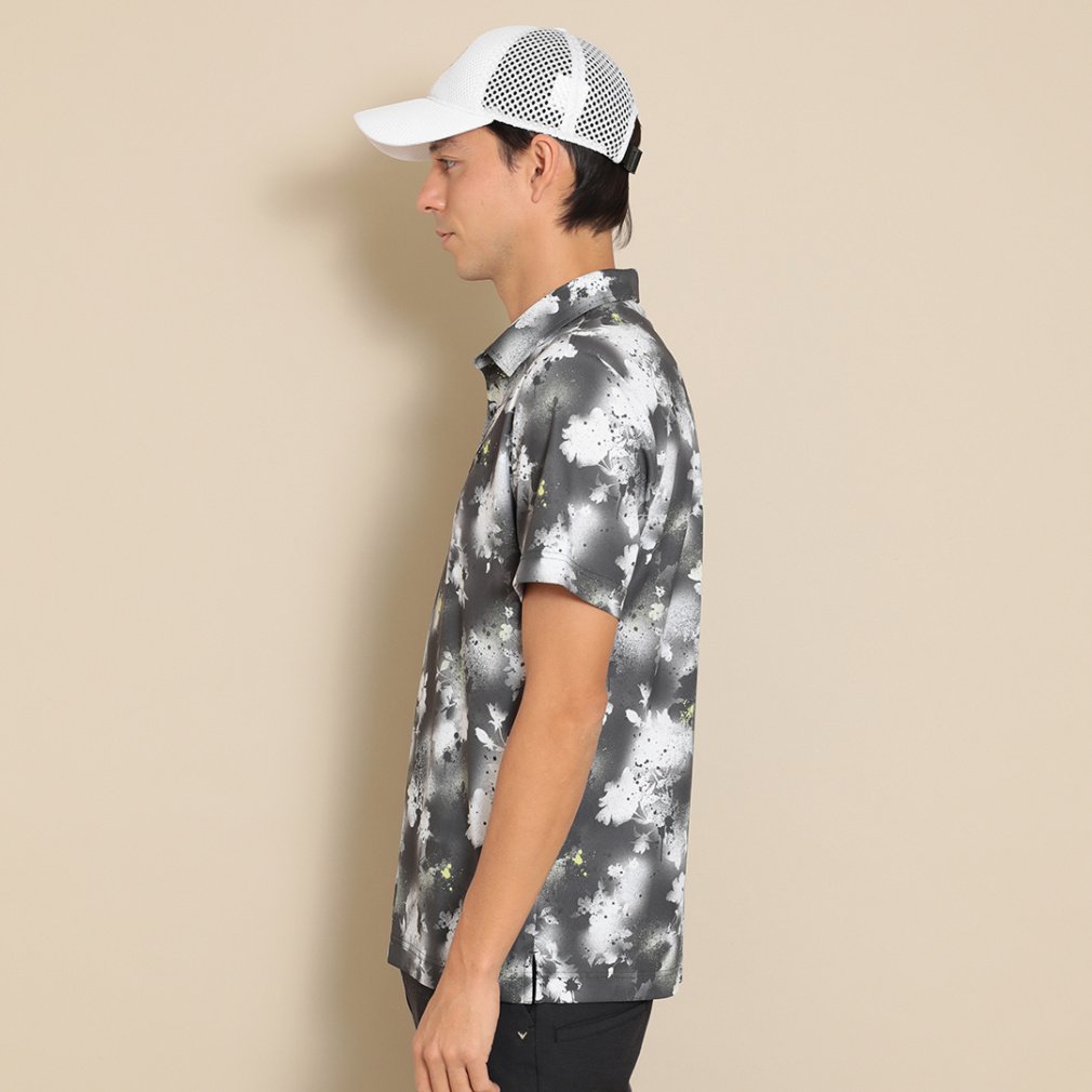 Callaway Men's Golf Wear Back Cool Spray Flower Print Short Sleeve Shirt C24134128