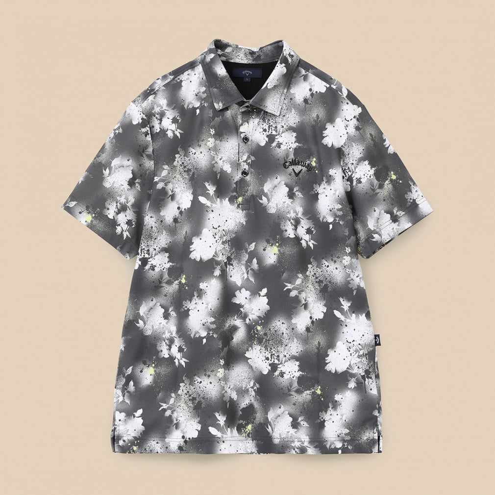 Callaway Men's Golf Wear Back Cool Spray Flower Print Short Sleeve Shirt C24134128