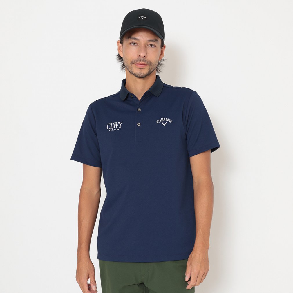 Callaway Men's Golf Wear Big Pique Stand Collar Short Sleeve Polo Shirt C26134100