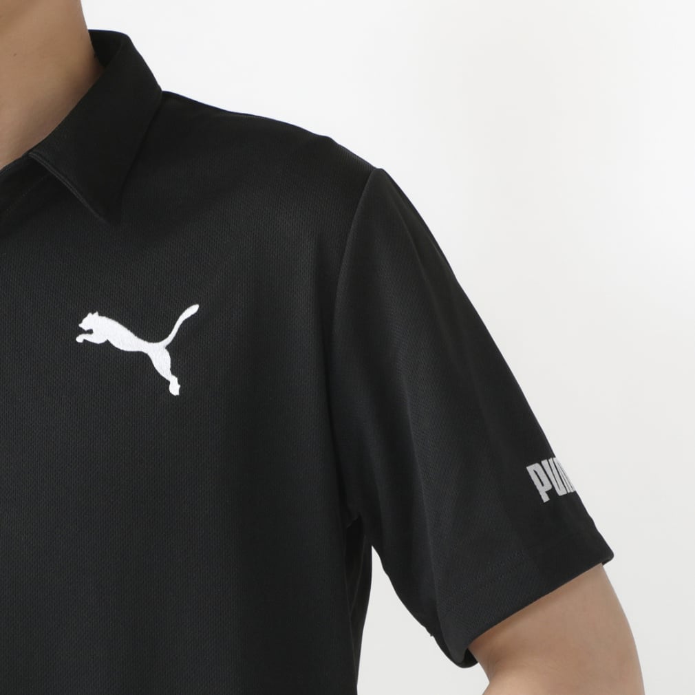 PUMA Men's Golf Wear Stretch Pique Mesh Collar CAT Polo SS 629935