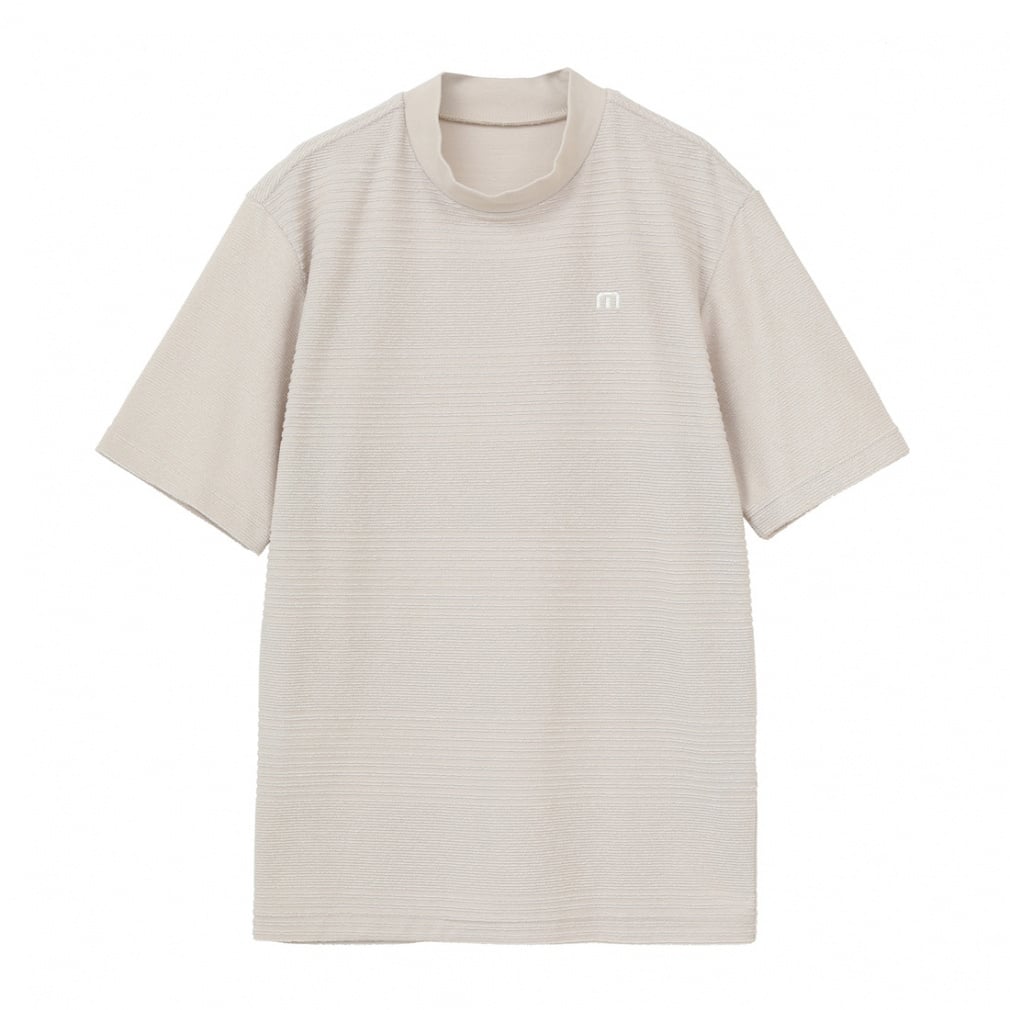 TRAVIS MATHEW Men's Golf Wear S/S Jacquard Mock Neck 7AJ026