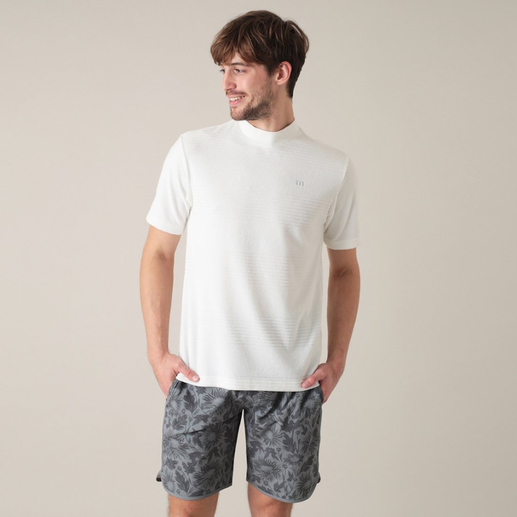 TRAVIS MATHEW Men's Golf Wear S/S Jacquard Mock Neck 7AJ026