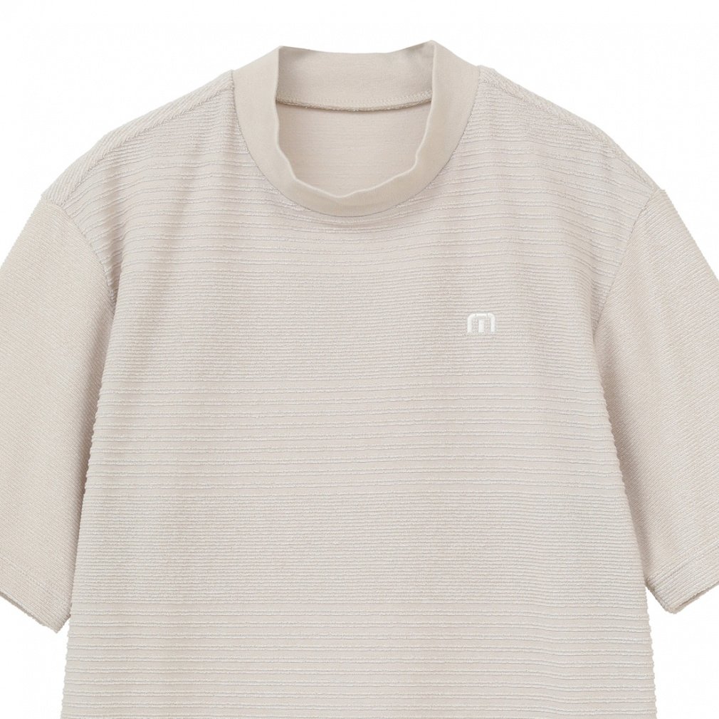 TRAVIS MATHEW Men's Golf Wear S/S Jacquard Mock Neck 7AJ026