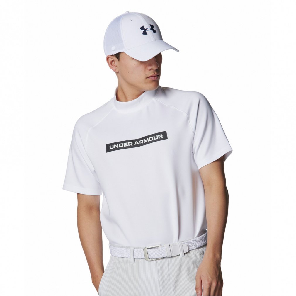 UNDER ARMOUR Men's Golf Wear UA Drive Armor Knit Short Sleeve Mock Neck Shirt 6001257