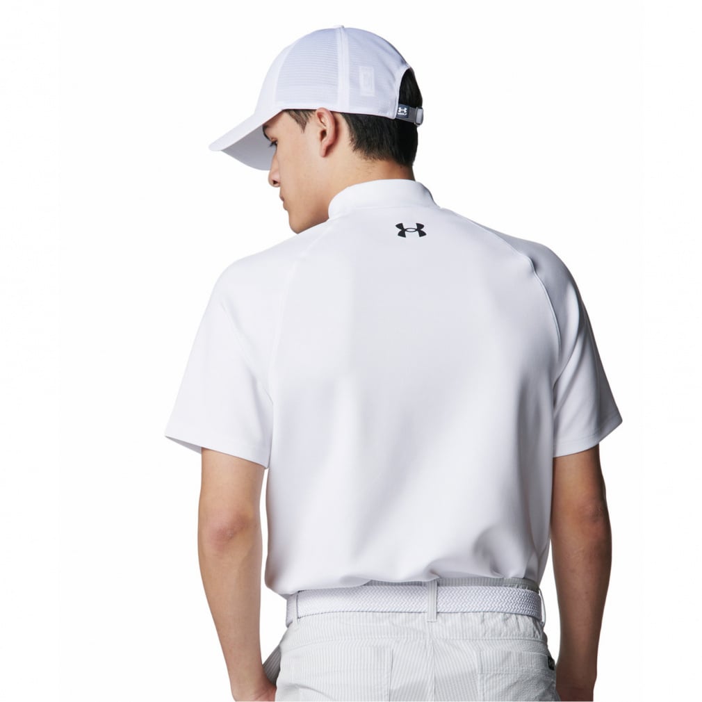 UNDER ARMOUR Men's Golf Wear UA Drive Armor Knit Short Sleeve Mock Neck Shirt 6001257