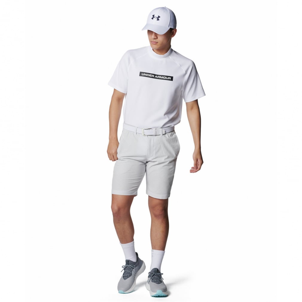 UNDER ARMOUR Men's Golf Wear UA Drive Armor Knit Short Sleeve Mock Neck Shirt 6001257