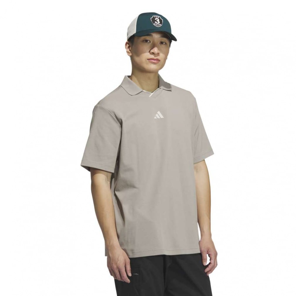 adidas Men's Golf Wear Beyond The Course Twist Knit Skipper Collar Short Sleeve Polo Shirt JN1249