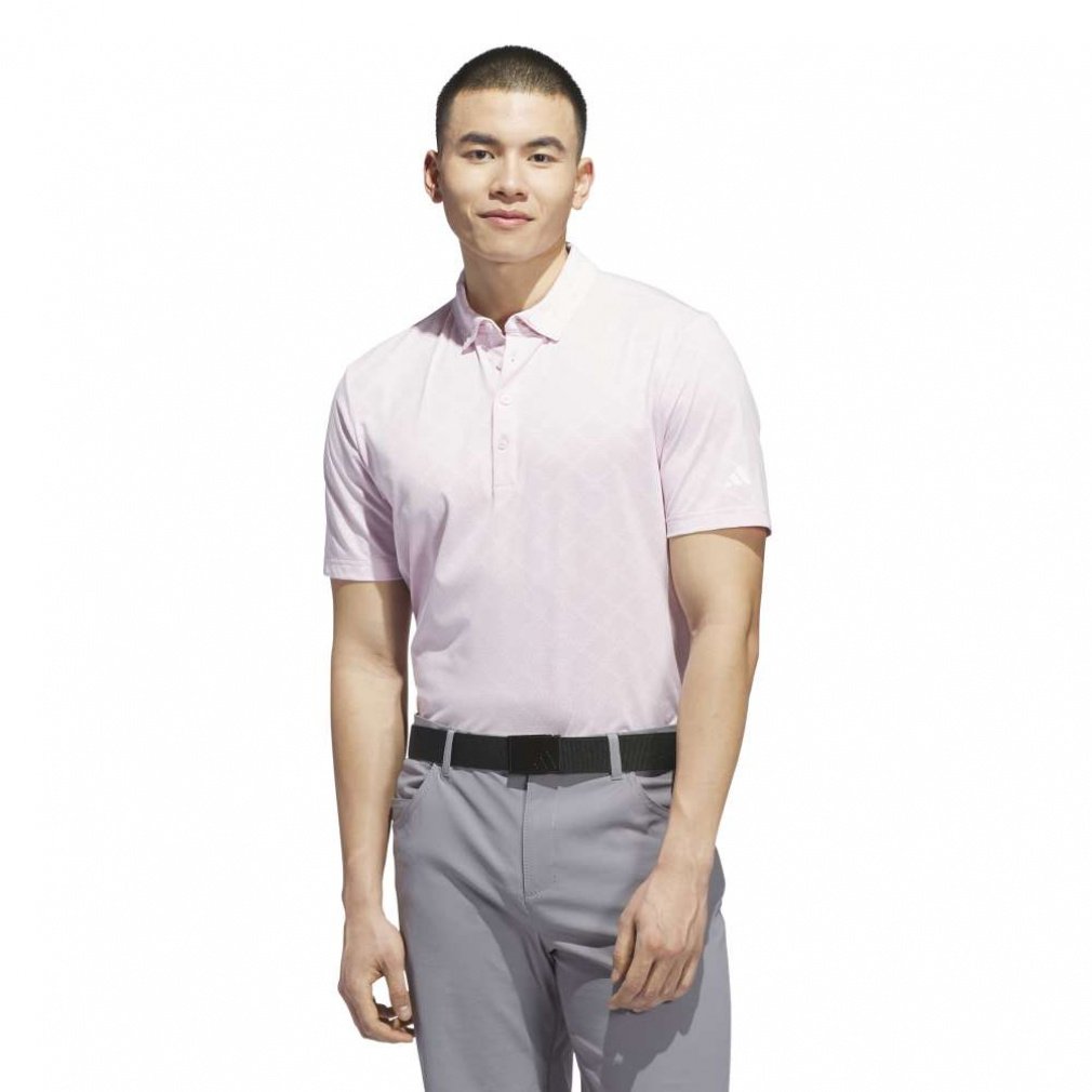 adidas Men's Golf Wear Seasonal Jacquard Short Sleeve Button-Down Shirt KA7903