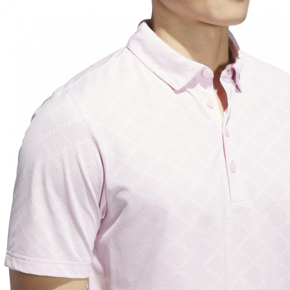adidas Men's Golf Wear Seasonal Jacquard Short Sleeve Button-Down Shirt KA7903