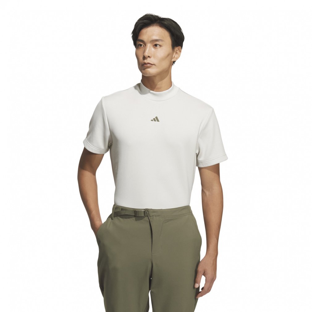 adidas Men's Golf Wear Code Chaos Mock Neck Short Sleeve Shirt LOI49