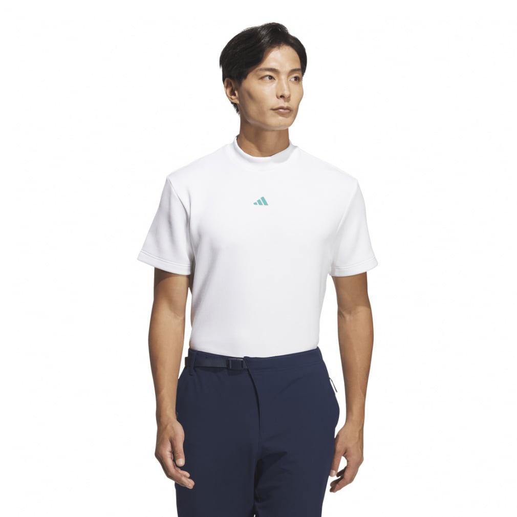 adidas Men's Golf Wear Code Chaos Mock Neck Short Sleeve Shirt LOI49