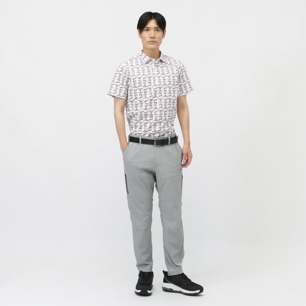 PING Men's Golf Wear Dot Mesh All-Over Pattern Short Sleeve Polo Shirt 6215260703