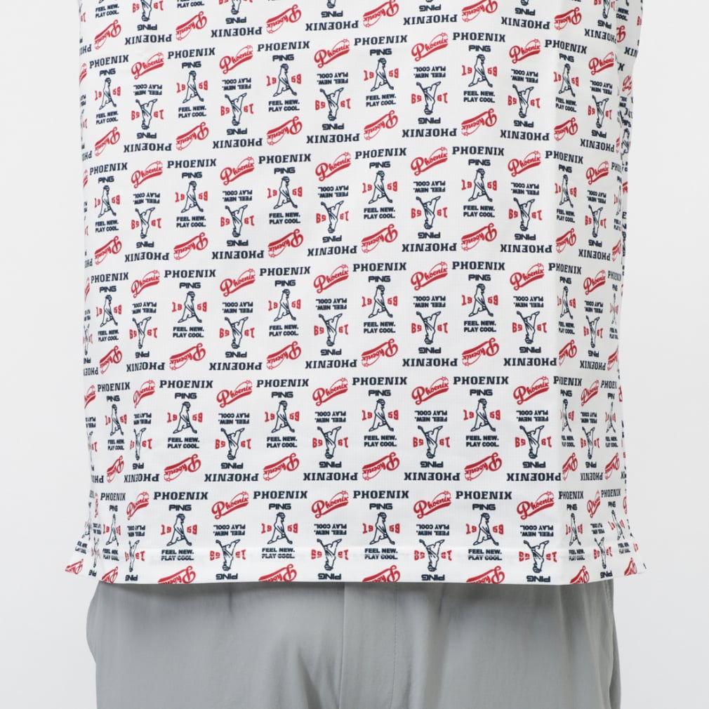 PING Men's Golf Wear Dot Mesh All-Over Pattern Short Sleeve Polo Shirt 6215260703