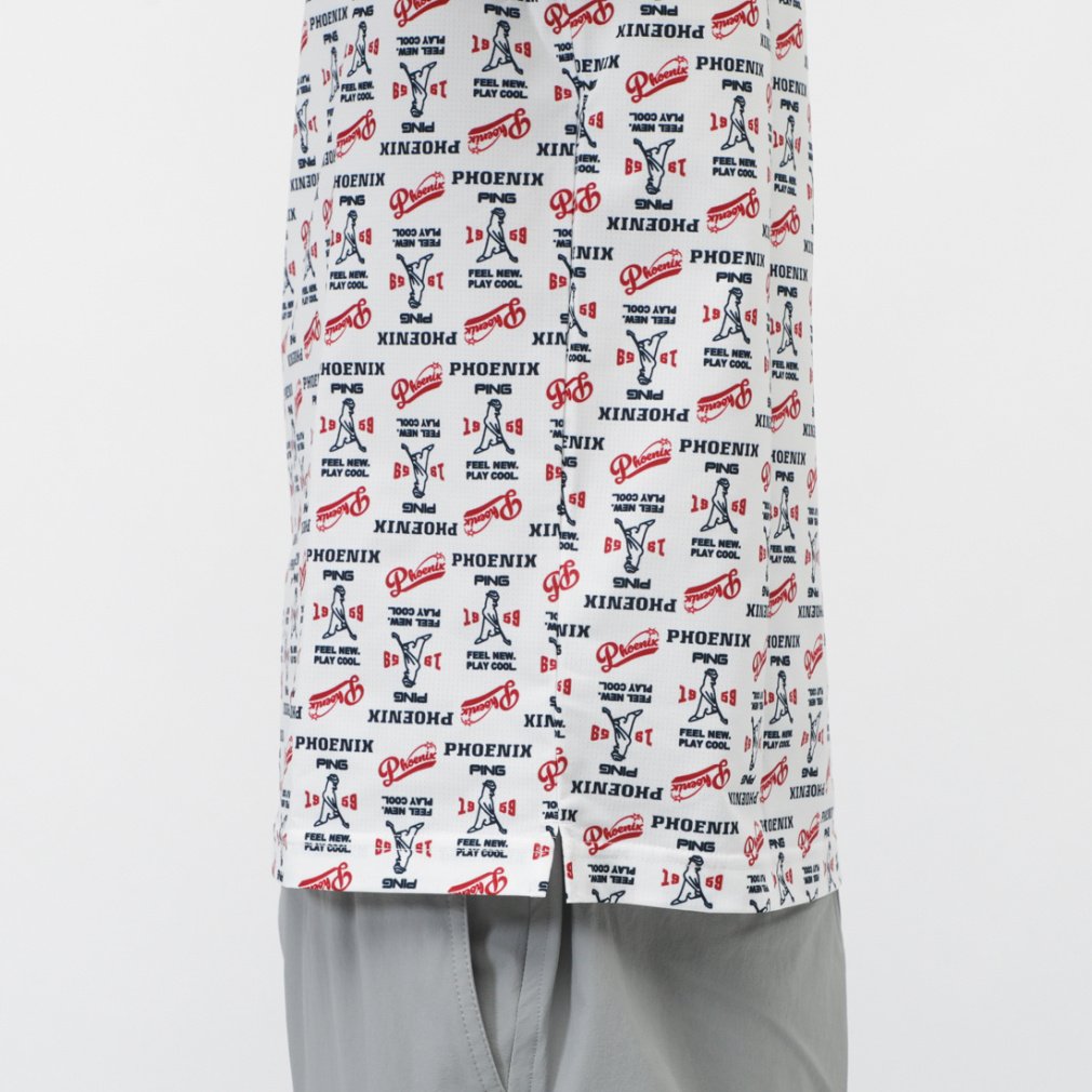 PING Men's Golf Wear Dot Mesh All-Over Pattern Short Sleeve Polo Shirt 6215260703