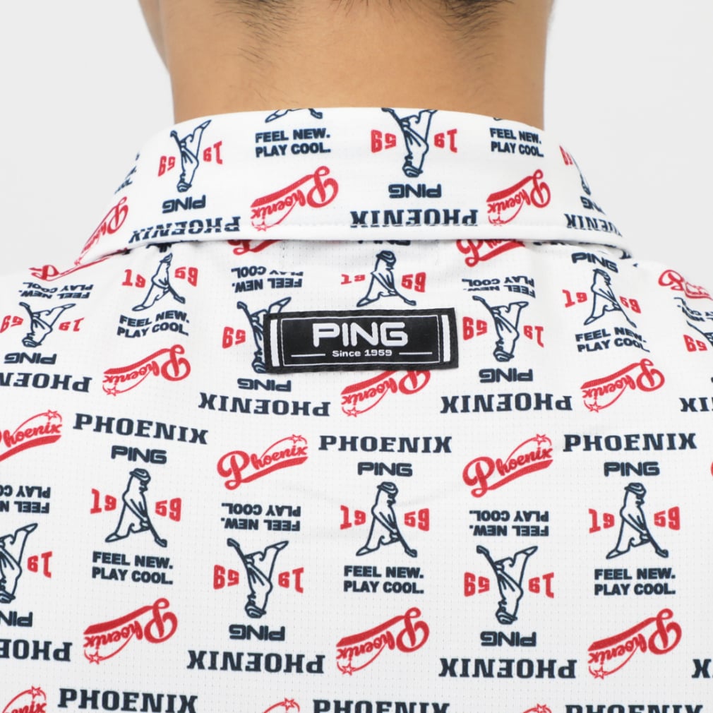 PING Men's Golf Wear Dot Mesh All-Over Pattern Short Sleeve Polo Shirt 6215260703