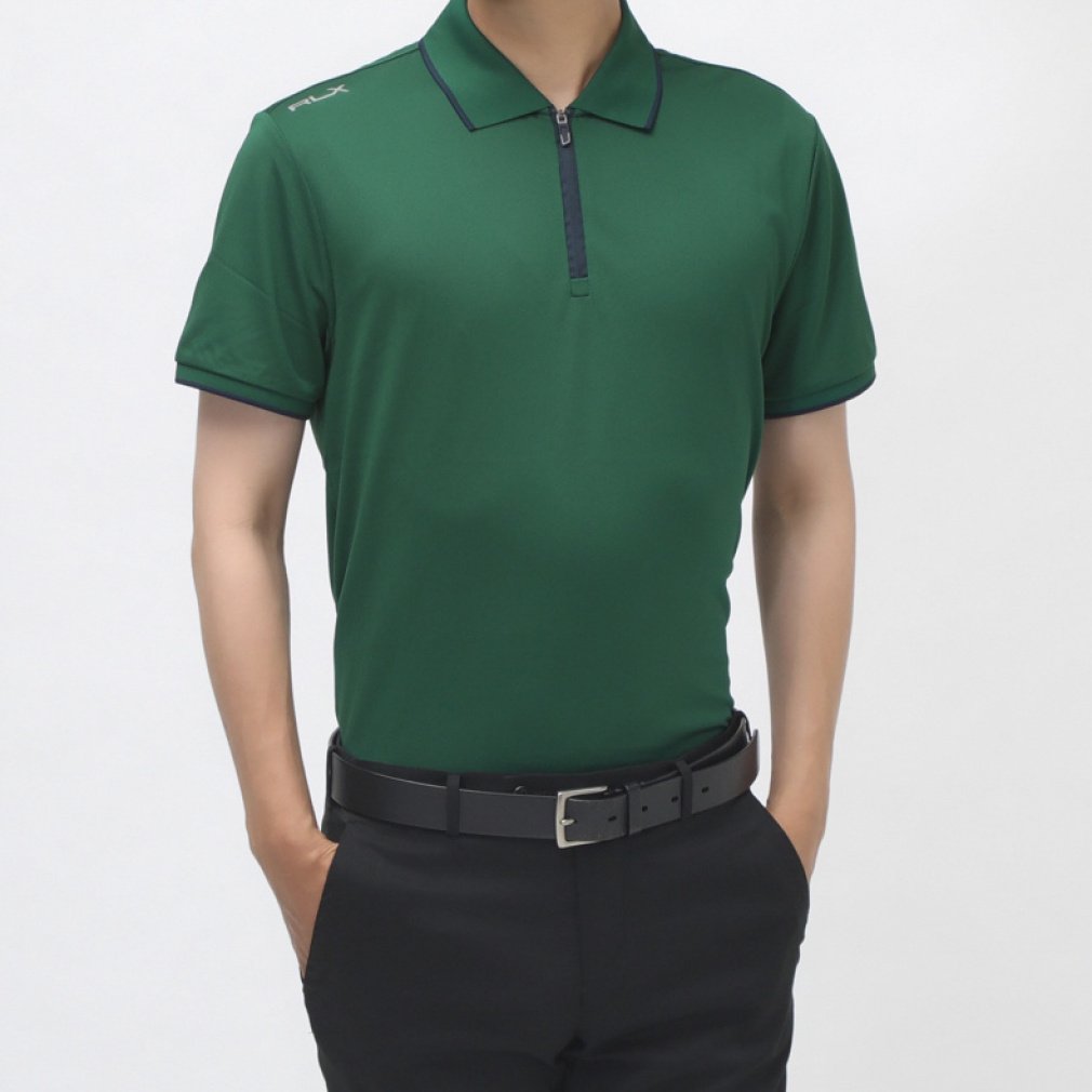 RALPH LAUREN Men's Golf Wear Tailored Fit Performance Zip Polo Shirt FW24-2230