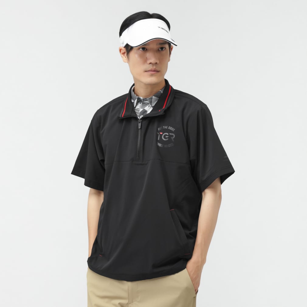 TIGORA Men's Golf Wear Water Repellent Short Sleeve Windbreaker TR-1W1685Z