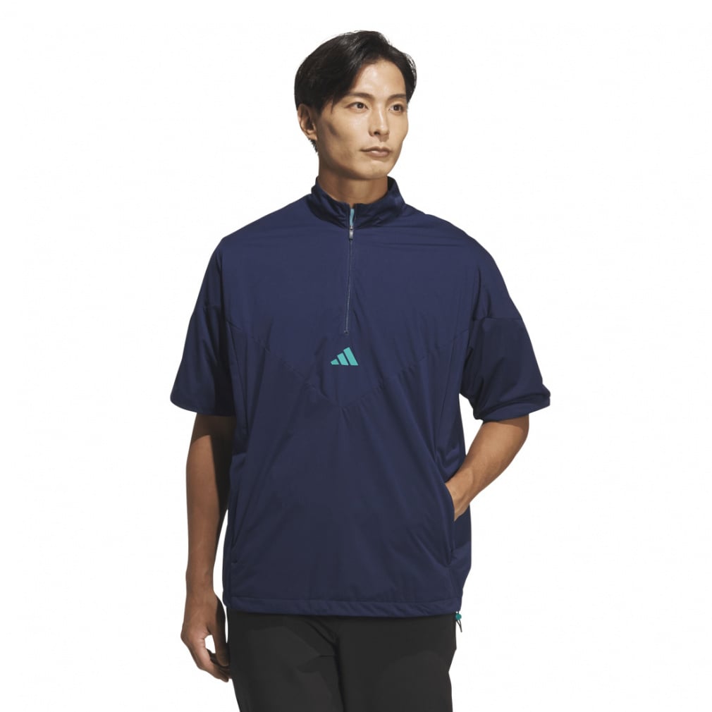 adidas Men's Golf Wear Code Chaos Half-Zip Short Sleeve Windbreaker UV105
