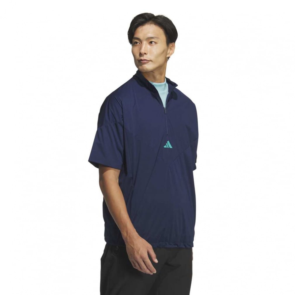 adidas Men's Golf Wear Code Chaos Half-Zip Short Sleeve Windbreaker UV105