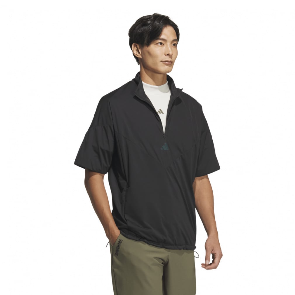 adidas Men's Golf Wear Code Chaos Half-Zip Short Sleeve Windbreaker UV105