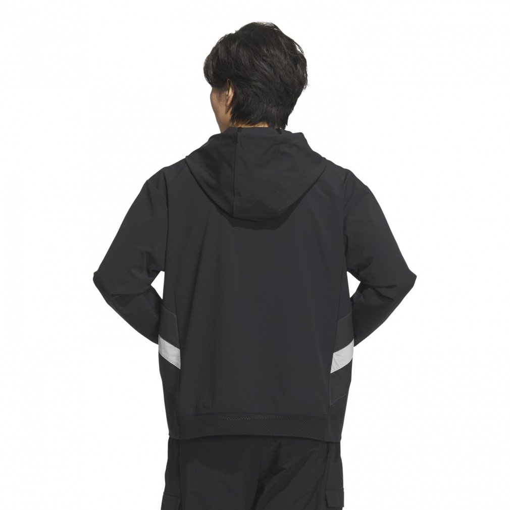 adidas Men's Golf Wear Beyond The Course Water-Repellent Ripstop Half-Zip Long Sleeve Hoodie KTN41