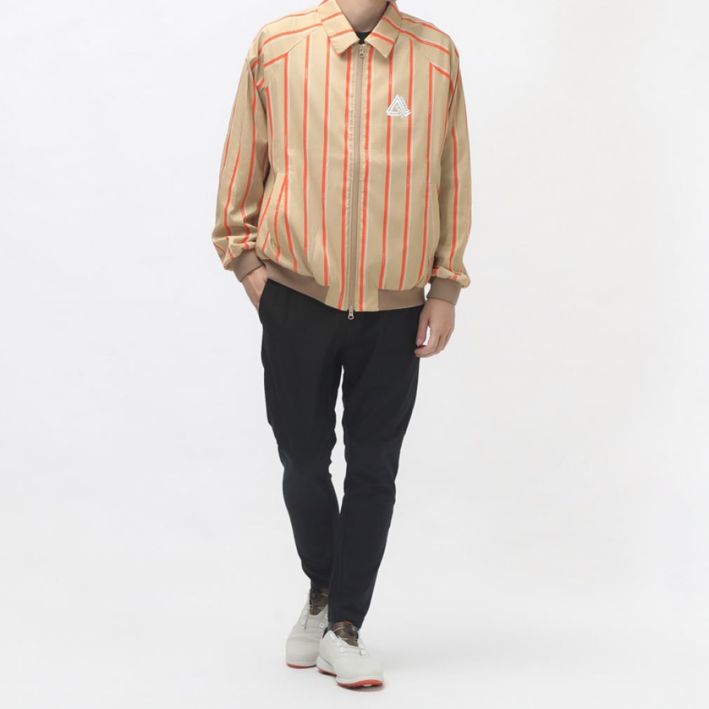 PEARLY GATES Men's Golf Wear CRAFTEVO Polyester Stretch Jacquard Ribbon Stripe Pattern 0534220905