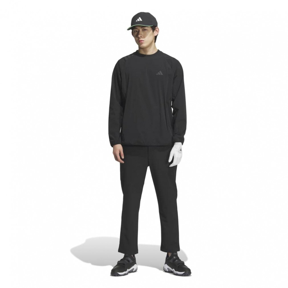 adidas Men's Golf Wear Water-Repellent Three Stripes Pullover Windbreaker JVU99