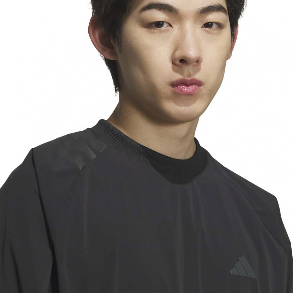 adidas Men's Golf Wear Water-Repellent Three Stripes Pullover Windbreaker JVU99