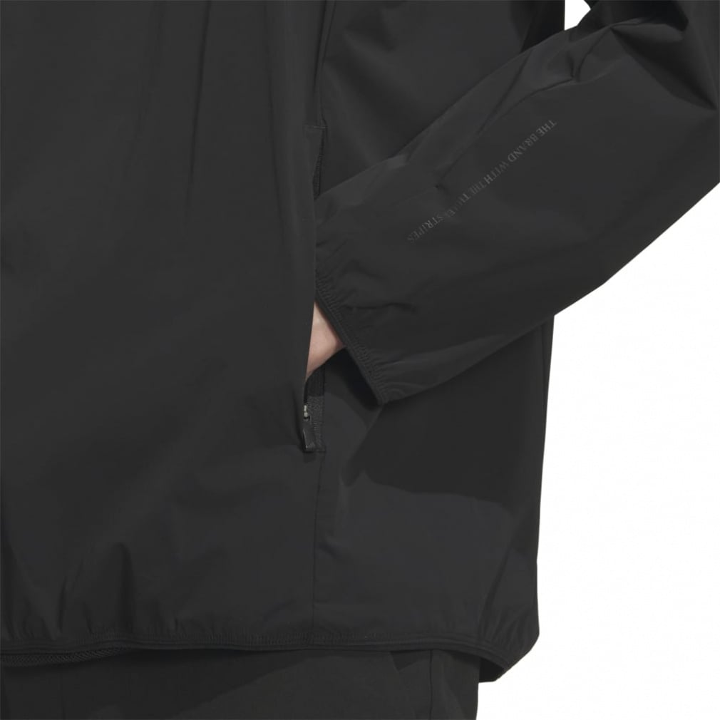 adidas Men's Golf Wear Water-Repellent Three Stripes Pullover Windbreaker JVU99