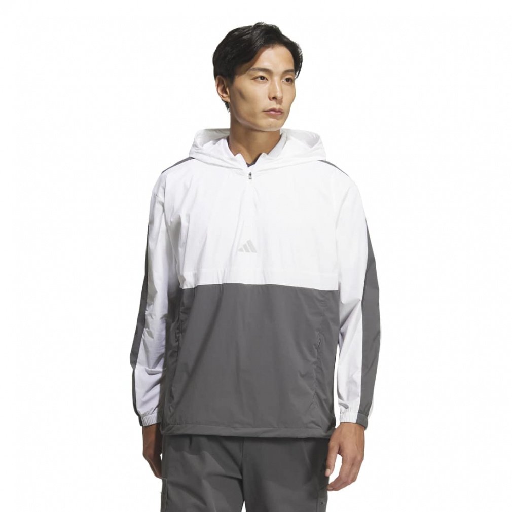 adidas Men's Golf Wear Beyond The Course Water-Repellent Colorblock Anorak JUW87