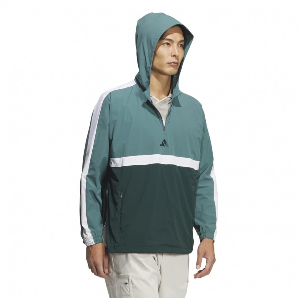 adidas Men's Golf Wear Beyond The Course Water-Repellent Colorblock Anorak JUW87