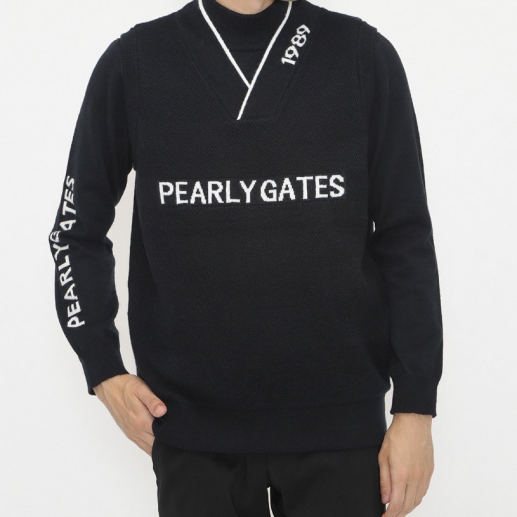 PEARLY GATES Men's Golf Wear Knit Vest & Inner Polyester Yarn mm Twin Set 0534274101