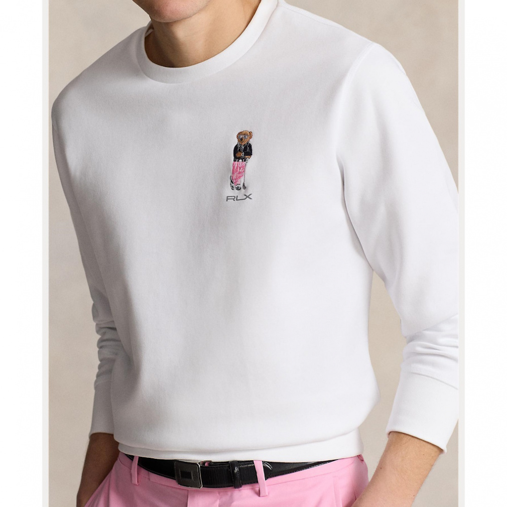 RALPH LAUREN Men's Golf Wear Crew Neck Bear Long Sleeve Shirt SS24-2203