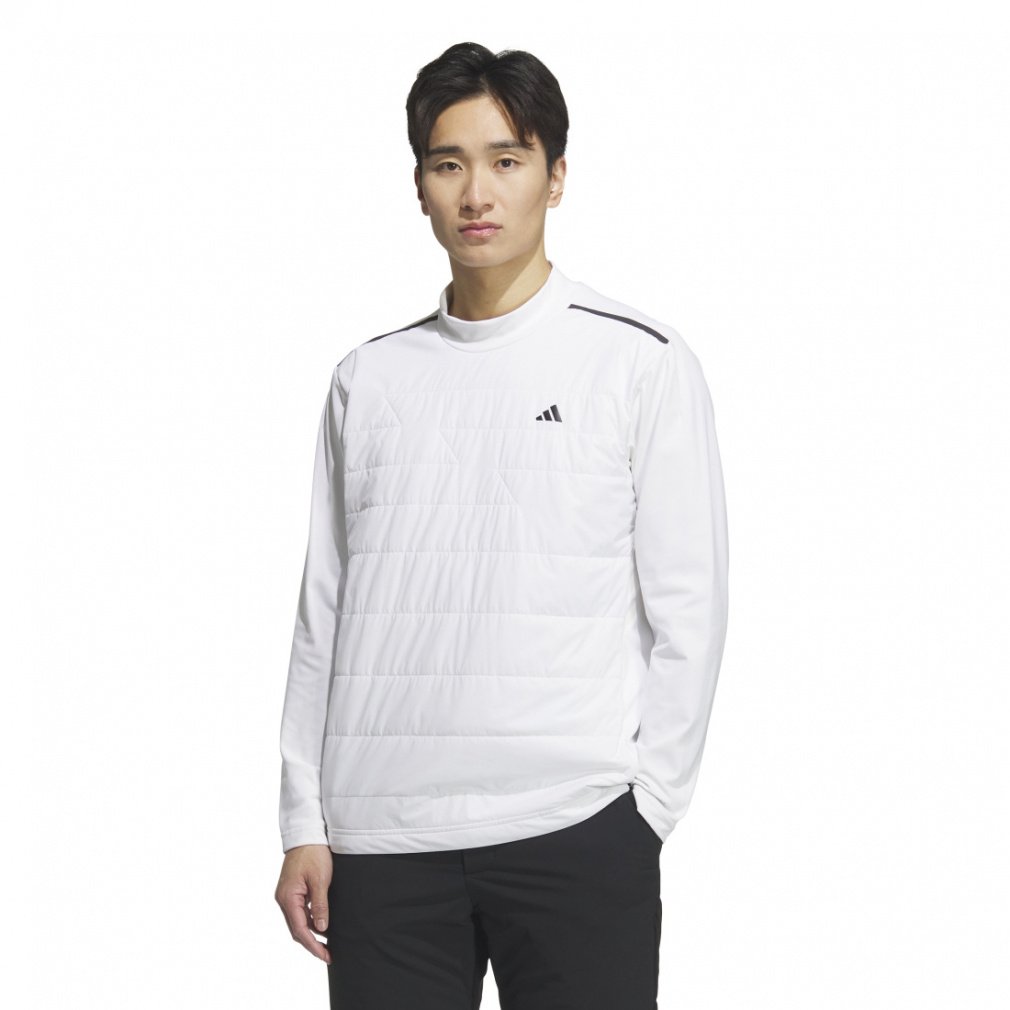 adidas Men's Golf Wear adizero Frost Guard Insulated Quilt Combination Long Sleeve Mock Neck Shirt JUJ83