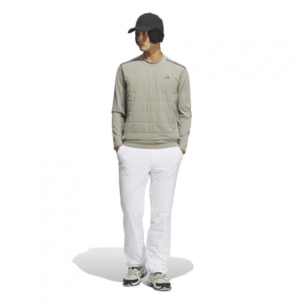 adidas Men's Golf Wear adizero Frost Guard Insulated Quilt Combination Long Sleeve Mock Neck Shirt JUJ83