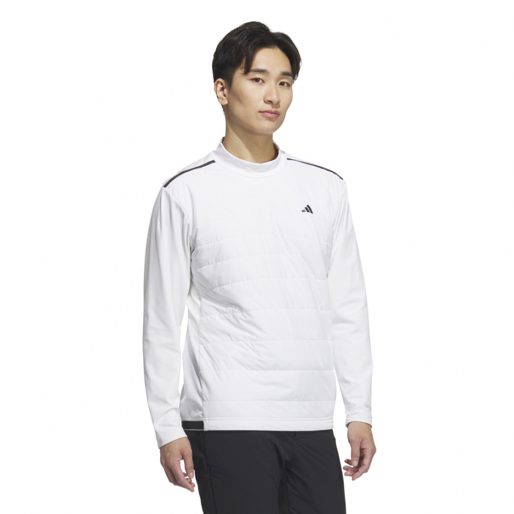 adidas Men's Golf Wear adizero Frost Guard Insulated Quilt Combination Long Sleeve Mock Neck Shirt JUJ83