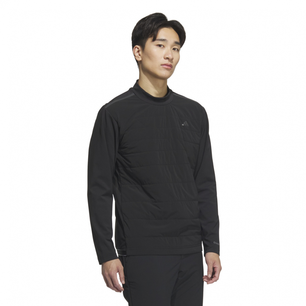 adidas Men's Golf Wear adizero Frost Guard Insulated Quilt Combination Long Sleeve Mock Neck Shirt JUJ83